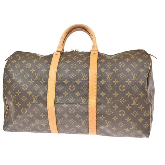 LOUIS VUITTON Keepall 50 Travel Hand Bag Monogram Leather Brown M41426 77KB300 - Picture 1 of 14